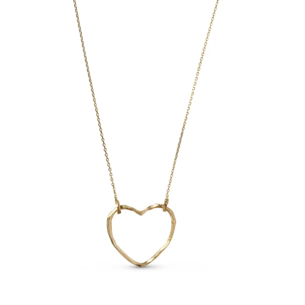 Enamel - Organic Heart Chunky Halsk�de, Forgyldt