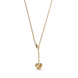 Enamel - Wave Heart Halsk�de, Forgyldt