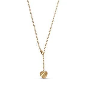Enamel - Wave Heart Halsk�de, Forgyldt