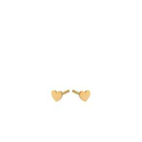 Pernille Corydon - Mini Heart Earsticks, Forgyldt