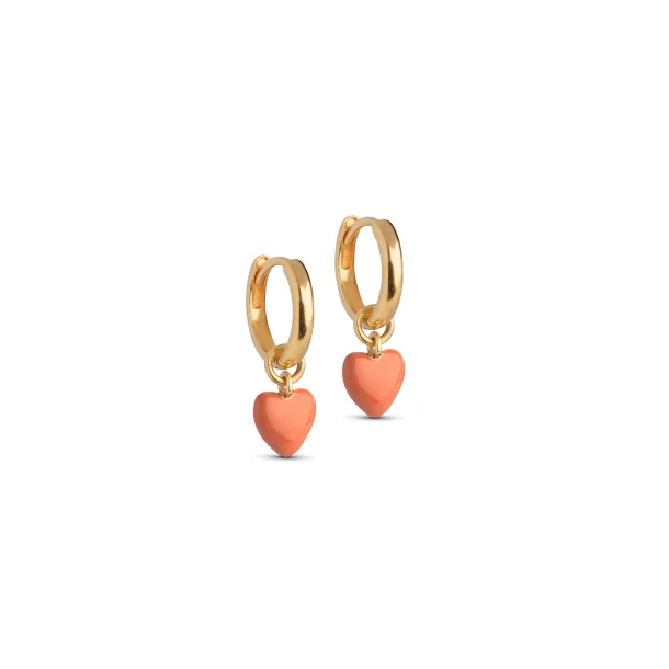 Enamel - Amore Hoops �reringe, Light Coral