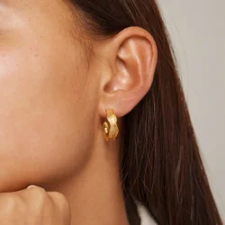 Enamel - Ane Small Hoops, Forgyldt