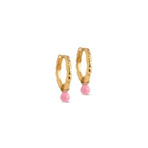 Enamel - Belle Hoops, Light Pink