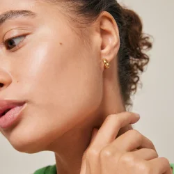 Enamel - Classic Wide Hoops, Forgyldt