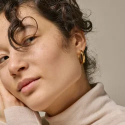 Enamel - Classic Wide Hoops 25 mm, Forgyldt