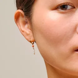 Enamel - Liva Hoops, Light Coral