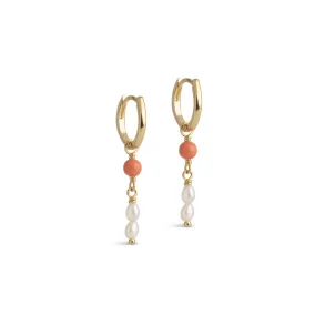 Enamel - Liva Hoops, Light Coral