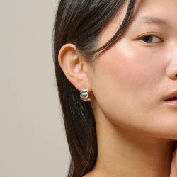 Enamel - Melia Chunky Hoops, S�lv