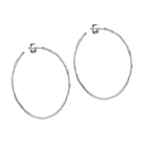 Enamel - Organic Arena Large Hoops, S�lv