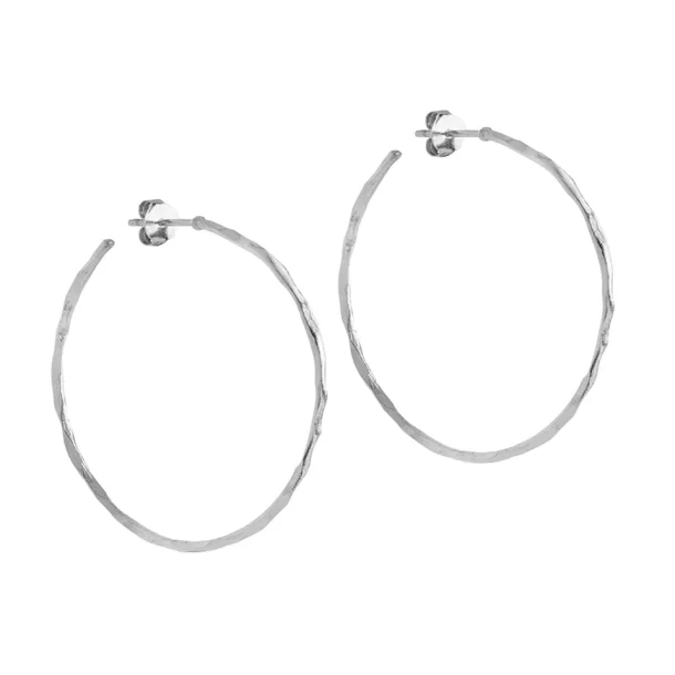 Enamel - Organic Arena Large Hoops, S�lv