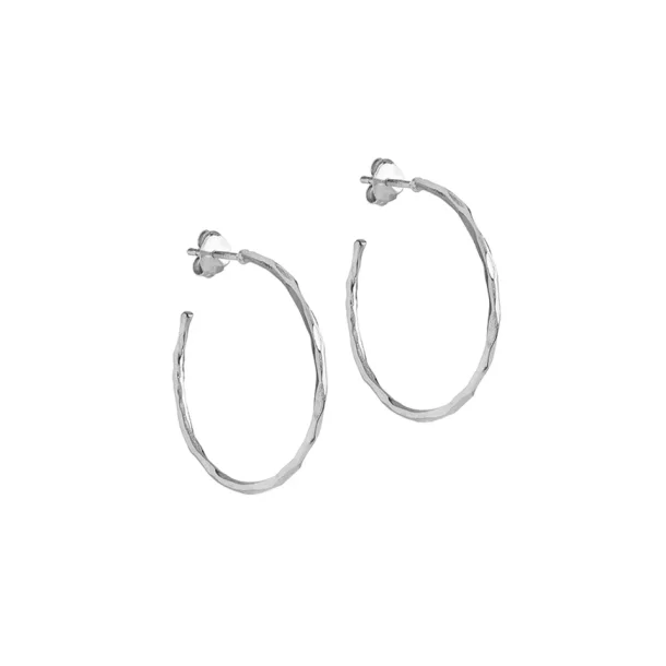 Enamel - Organic Arena Medium Hoops, S�lv