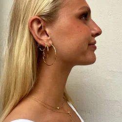 Enamel - Organic Arena Large Hoops, S�lv