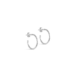 Enamel - Organic Arena Small Hoops, S�lv