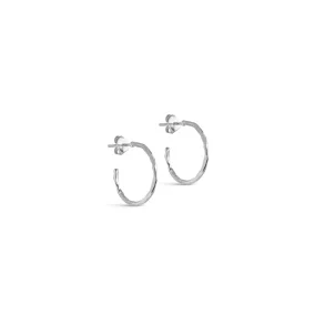 Enamel - Organic Arena Small Hoops, S�lv