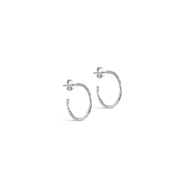 Enamel - Organic Arena Small Hoops, S�lv