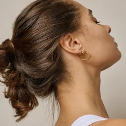 Enamel - Organic Heart Medium Hoops, Slv