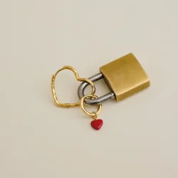 Enamel - Organic Heart Medium Hoops, Forgyldt