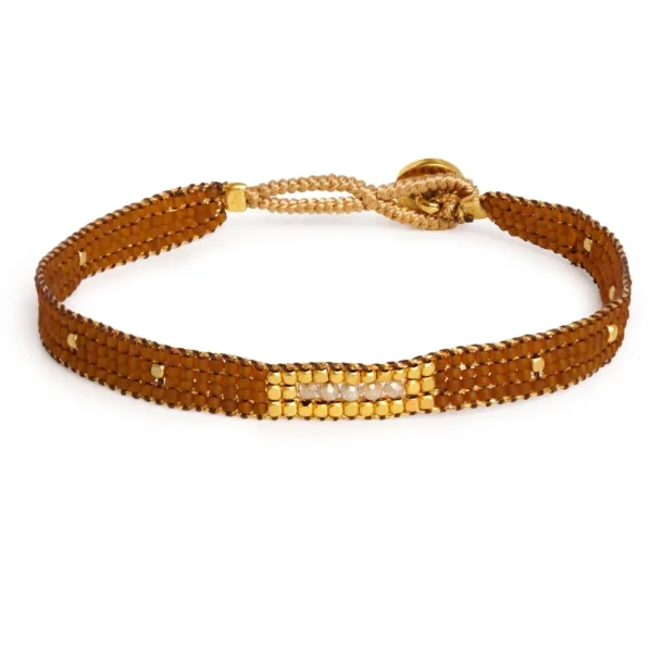 Ibu Jewels - Jill 5 Stones Armb�nd, Brown