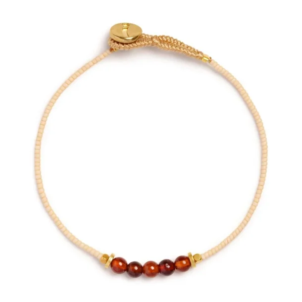 Ibu Jewels - Lulu 5 Stones Armb�nd, Antique Beige