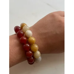 So - Chunky Krystal Armbnd, Orange Aventurin (Glde)