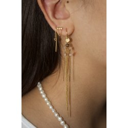 Stine A - Bounce �rering with Chains and Behind Ear Pendant, Forgyldt