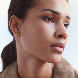 Maanesten - Alfabet Single rering, Forgyldt