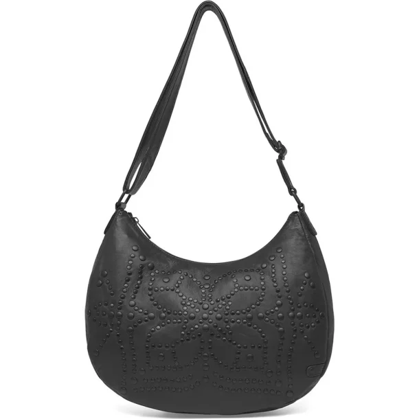 Depeche - Skuldertaske med matte sorte nitter - Black (Nero)
