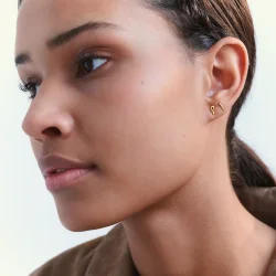 Maanesten - Alfabet Single rering, Forgyldt