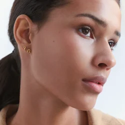 Maanesten - Alfabet Single rering, Forgyldt