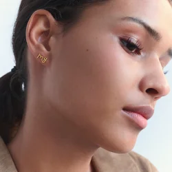 Maanesten - Alfabet Single rering, Forgyldt