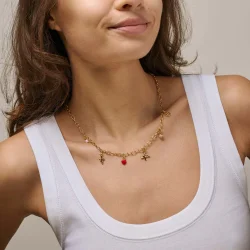 Enamel - Medium Charm Halskde, 50 cm