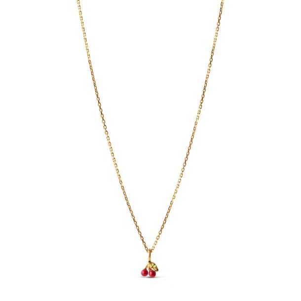 Enamel - Cherry Necklace, Red 