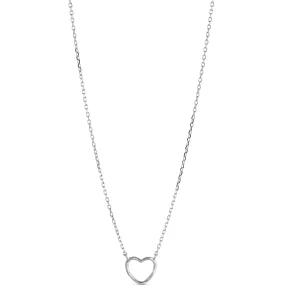 Enamel - Necklace Organic Heart, Silver