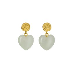 Maanesten - Penny Petite Moss Green �reringe, Forgyldt