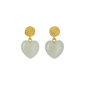 Maanesten - Penny Petite Moss Green �reringe, Forgyldt