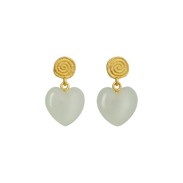 Maanesten - Penny Petite Moss Green �reringe, Forgyldt