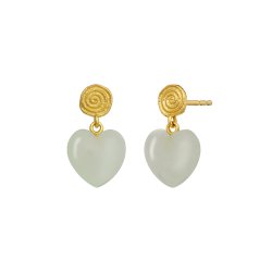 Maanesten - Penny Petite Moss Green �reringe, Forgyldt