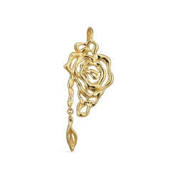 Jane Knig - Rose Earring with leaf drop, Par