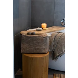 By Lohn - Petra Stor Strikket Toilettaske, Tiger Melange