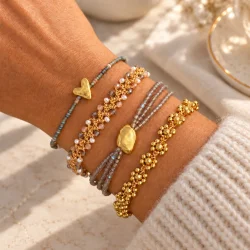 Ibu Jewels - Cap Flower Armb�nd, Gold