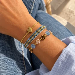 Ibu Jewels - Lulu Wannie Armb�nd, Mix Brown Blue