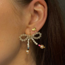 Stine A - Single Glow Bow Earring, Creamy Colors