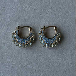 Pico - Zahara Crystal Hoops reringe, Lysebl