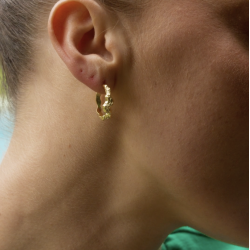 Camille Brinch - Contrast Fusion Hoops reringe, Guld 