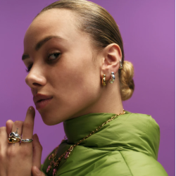 Camille Brinch - Cloudy Puffer Hoops reringe, Guld