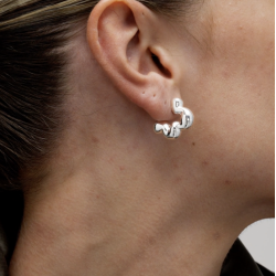 Camille Brinch - Cloudy Puffer Hoops reringe, Slv