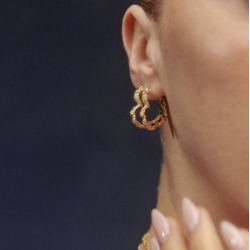 Camille Brinch - Heart Crush Hoops reringe, Guld