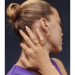 Camille Brinch - Heart Crush Hoops reringe, Guld