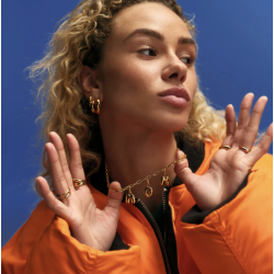 Camille Brinch - Link Puffer Halskde, Guld