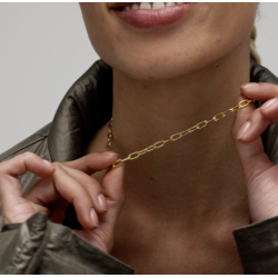 Camille Brinch - Link Puffer Halskde, Guld